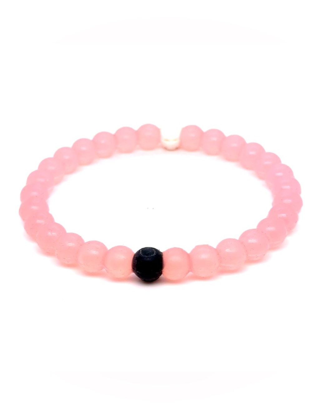Lokai Pink Beaded Bracelet with Black Accent Bead